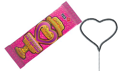  Бенгальские свечи фигурные 2 шт "Сердечко"  в Вилюйске